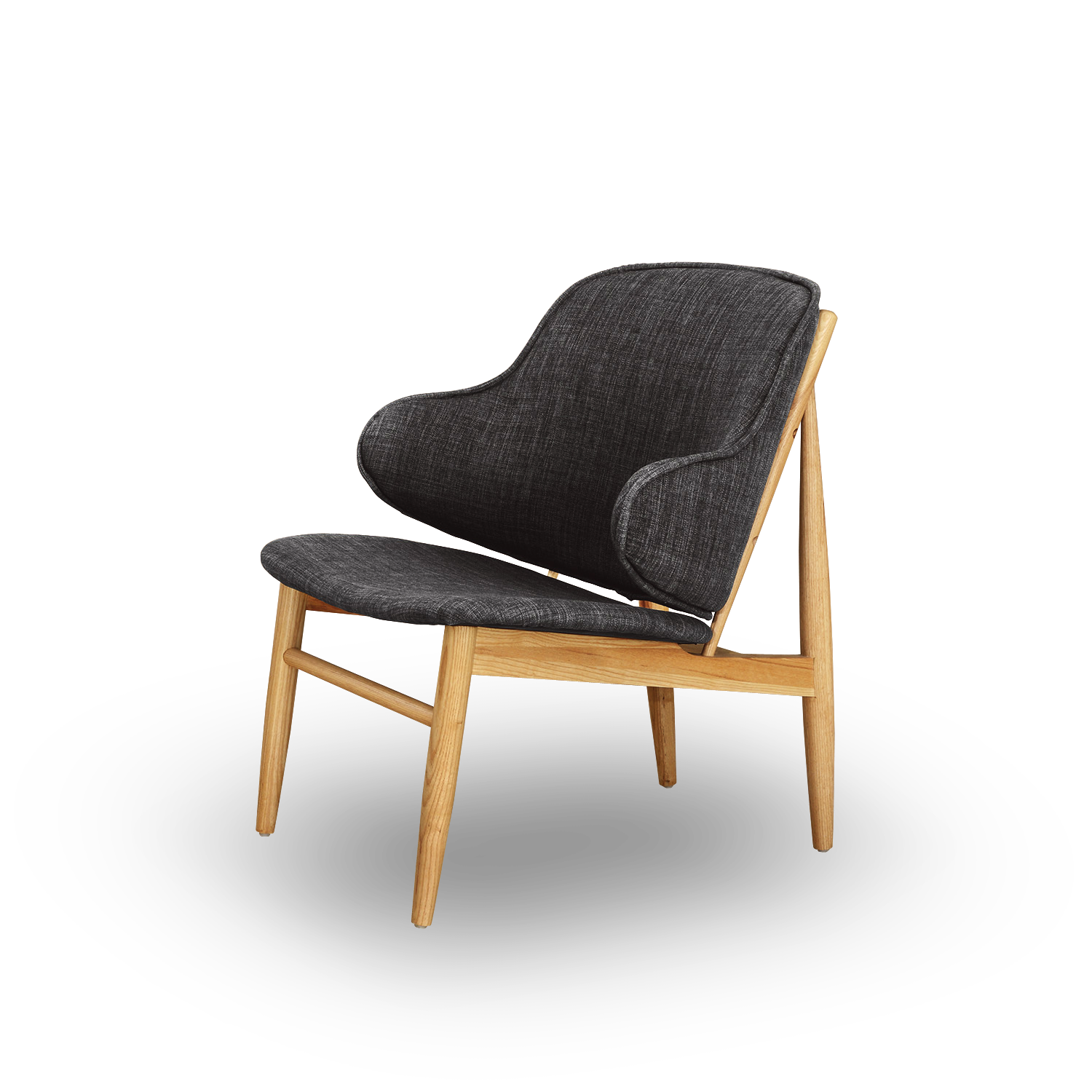 北歐風 原木曲線亞麻休閒椅